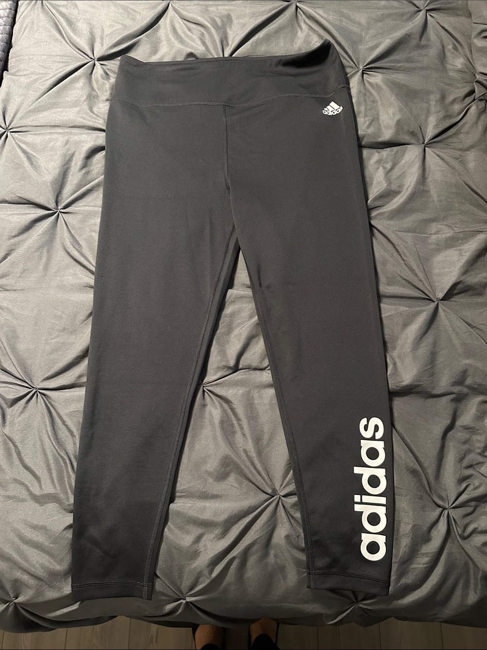 Adidas Black Logo Ladies Performance Leggings